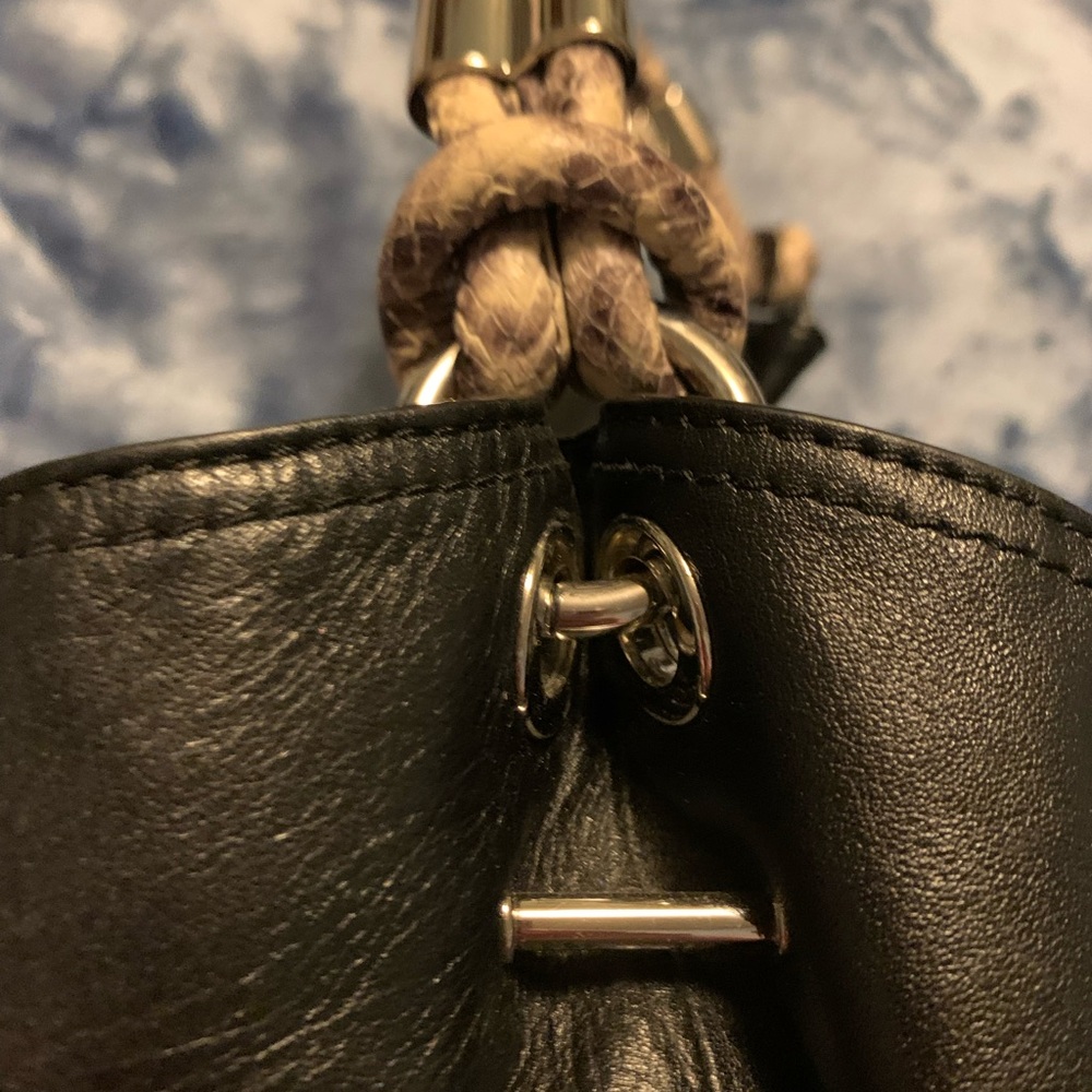 Michael Kors Boho, Black/ Python Zip Dbl Look Pur… - image 6